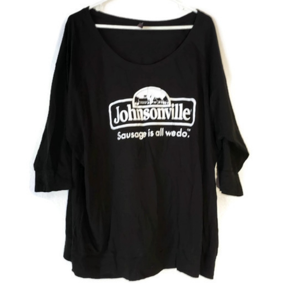District Made black Johnsonville Sausage shirt